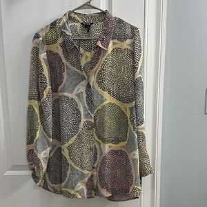 NIC+ZOE Black and Cream Patterned Top